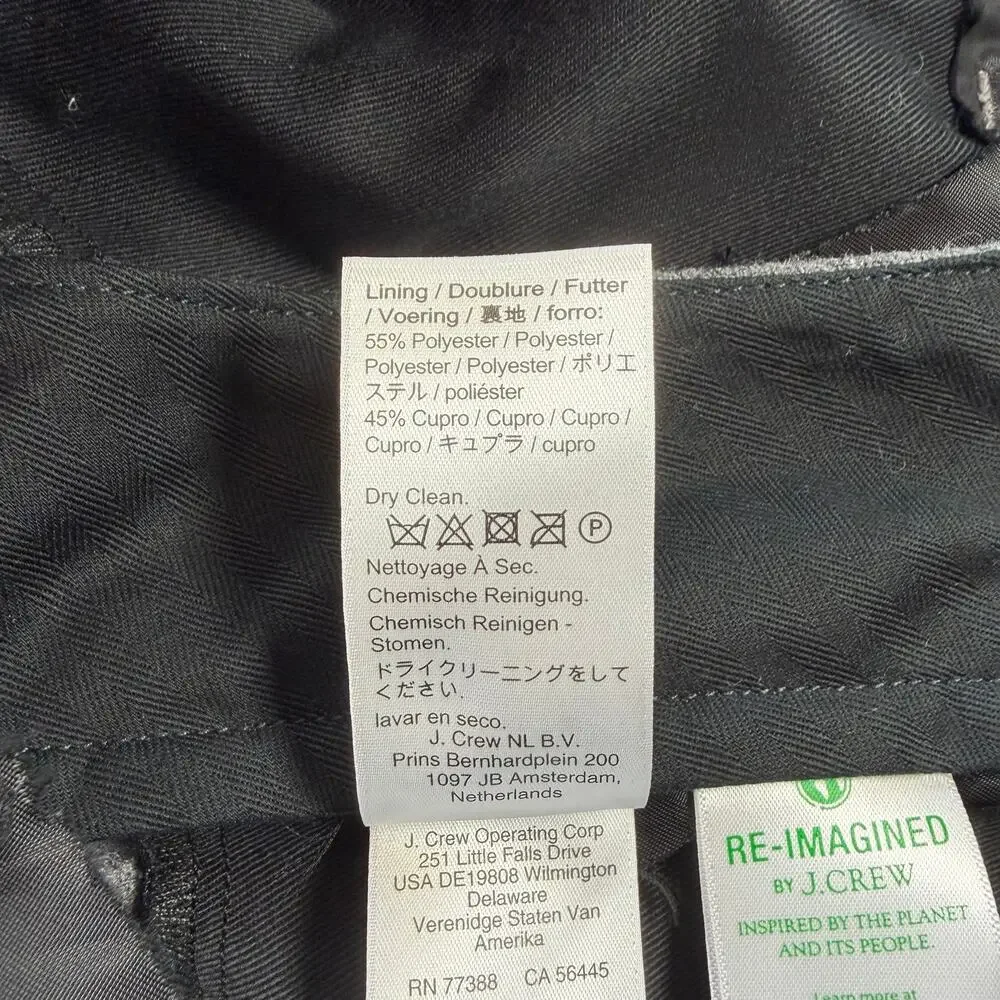 J. Crew Men's 30x30 Gray Classic Creased Trouser Wool Blend Professional Pants